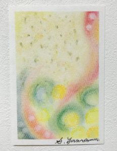 共感覚アート　３色パステルアート　五感