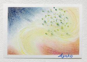 共感覚アート　３色パステルアート　五感