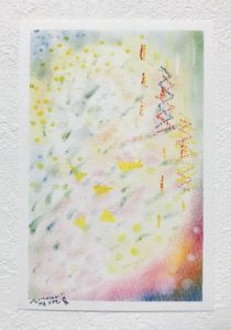 共感覚アート　３色パステルアート　五感