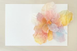 【工作】３色パステルアートとちぎり絵で作るお花